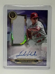 Jordan Hicks 2019 Topps Triple Threads Amethyst PATCH AUTO (13/75) STL Cardinals - Picture 1 of 2