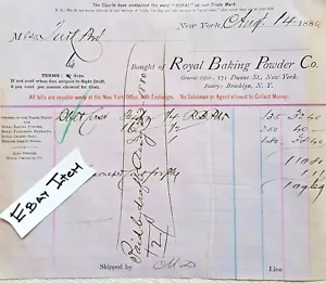 1880 New York, Royal Baking Powder billhead a 171 Duane street - Foto 1 di 1