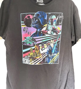 Star Wars R2-D2 Darth C3PO Skywalker Chewbacca Damen Unisex schwarz T-Shirt Large - Bild 1 von 2