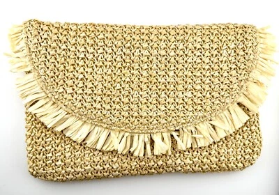 Bolso sin asas BEACHLY North Shore tejido sobre de paja con flecos bolsa 100 % reciclada Foto 1 de 4