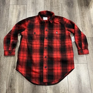Old Navy Womens Button Up Long Sleeve Shacket Jacket Red Plaid Flannel Large NWT - Picture 1 of 21