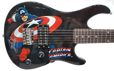 Guitarra Eléctrica 3/4 Firmada por Stan Lee Peavey Marvel Capitán América ¡y Certificado! Foto 1 de 4