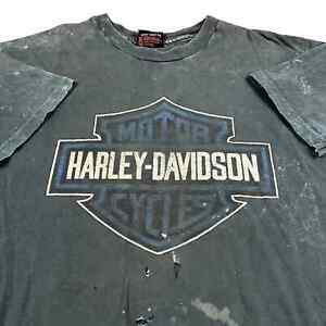 Vintage faded 90s Harley Davidson bike single stitched graphic t shirt 