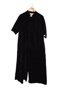 Vintage Bonwit Teller Coat Womens S Black Velvet Long Overcoat Bows Velour Opera - Picture 1 of 12