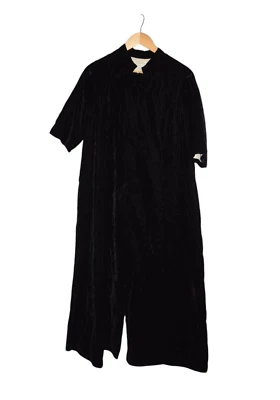 Abrigo largo vintage Bonwit Teller para mujer S negro terciopelo lazos terciopelo ópera Foto 1 de 4