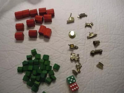 Fichas Monopoly Goldtone y casas y hoteles de madera Foto 1 de 4