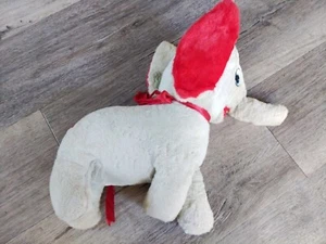 Vintage Expert Doll & Toy Co NY Stuffed Plush White Elephant.  Missing 1 eye. - Picture 1 of 8