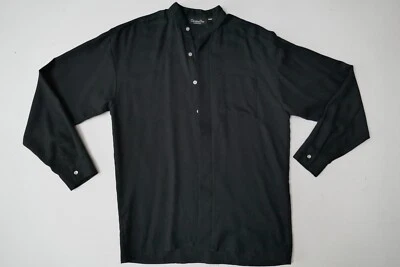 CAMISA SIN CUELLO VESTIDO NEGRA VINTAGE RARA COLECCIÓN CHRISTIAN DIOR ABOTONADA Foto 1 de 4