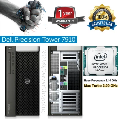 Dell T7910 Xeon E5-2683v4 16CORE 3.00GHz 128GB DDR4 4TB HD AMD FirePro W5100 4GB - Image 1 of 4