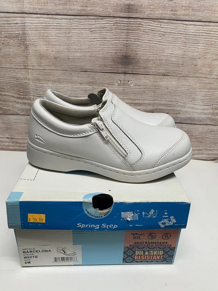 Sapatos femininos Spring Step tamanho EUA 6 M branco profissional casual trabalho em excelente estado usado - Imagem 1 de 4
