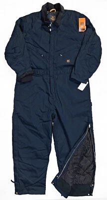 Walls Garland Twill Quilt Insulated Work Flex Back Navy Coverall Men's 4XL 56/30 - Image 1 of 4
