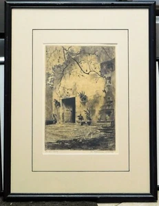 Harrison Clarke b.1890 original signed etching, Garden Gate - Picture 1 of 2