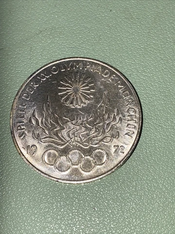 1972 D Germany 10 Deutsche Mark - World Silver Coin KM 135 Unc Olympics Munich Cover