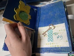 Handgefertigte Baby Junge Trödel Journal Etiketten, Taschen viel Spaß zu haben  - Bild 1 von 3