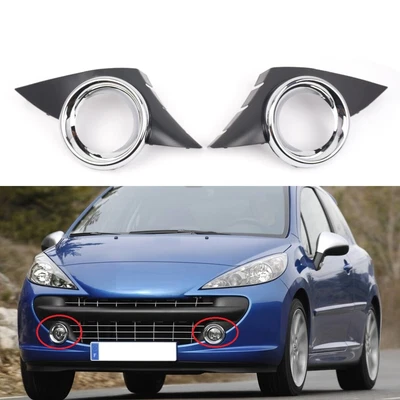 FRONT BUMPER LOWER FOG LIGHT GRILL FOR PEUGEOT 207 2006-2009 SPORT MODELS PAIR - Imagem 1 de 4