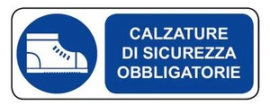 Cartello segnaletica obbligo utilizzo calzature di sicurezza alluminio 330x500mm - Imagen 1 de 1