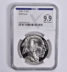 Proof 9.9 2001-P Buffalo Commemorative Dollar NGC X NGCX *1443 - Picture 1 of 5