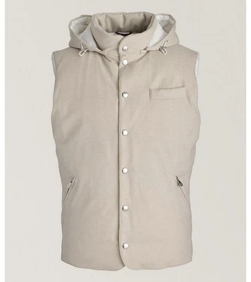 Brunello Cucinelli Mens Winter 100% Wool Padded Vest Medium Beige Cream BNWOT - Image 1 of 4