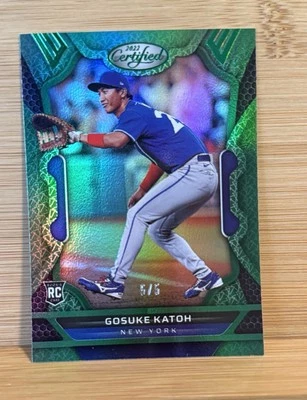 2022 Panini Chronicles Certified Green 5/5 Gosuke Katoh #50 Rookie RC - Image 1 of 2