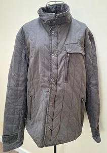 Men's Firetrap Quilted Design Coat in Size XL Dark Brown - Picture 1 of 4