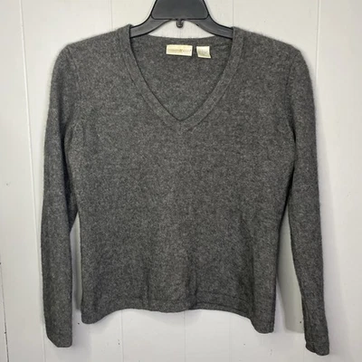 Suéter Preswick & Moore 100 % cachemir para mujer grande gris 21x23 L Foto 1 de 4