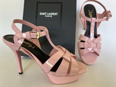 $2.900 Sandalias de aguja YSL Saint Laurent Tribute de charol rosa 35 NUEVAS EN CAJA NUEVAS Foto 1 de 4