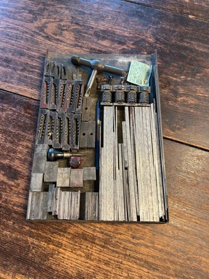 letterpress make-ready lead, numbering machines, Quion's, wrench - Image 1 of 4