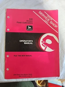 JOHN DEERE OPERATOR'S MANUAL 940 DRAWN FIELD CULTIVATORS OM-N159599 Bin MR - Picture 1 of 3