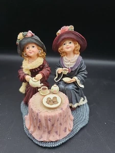 Yesterday's Child Dollstone Figurine #3596 Janette & Jill Tea for Two - Picture 1 of 5