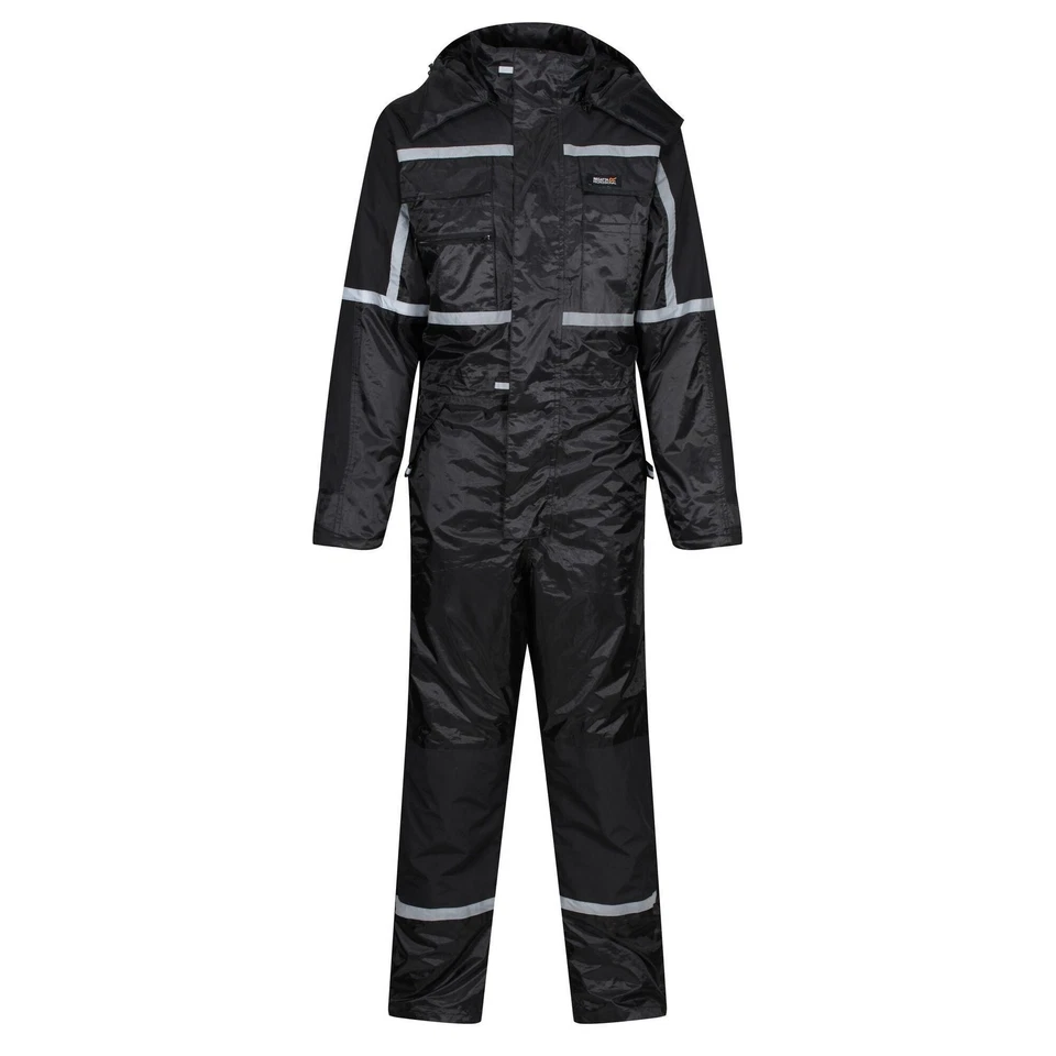 Regatta Pro black men's waterproof insulated padded winter coverall #TRA225 - Image 1 of 1