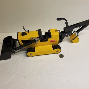Vintage Metal Tonka T-6 Track Front End Loader/Backhoe Bulldozer 19" All Metals - Picture 1 of 19