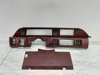 91-93 Chevy Caprice Impala Speedometer Cluster Bezel OEM Red Burgundy Woodgrain - Image 1 of 4