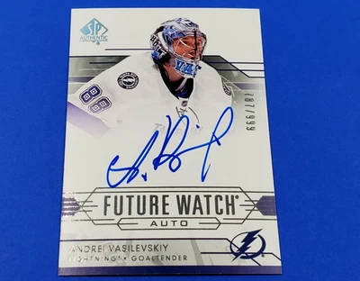2014-15 SP AUTHENTIC ANDREI VASILEVSKIY ROOKIE FUTURE WATCH AUTO SIGNATURE #/999 - Image 1 of 4