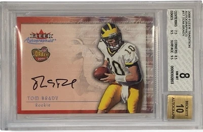 2000 Fleer Tradition Tom Brady Autographics Rookie RC #NNO  BGS 8/10 - Image 1 of 2