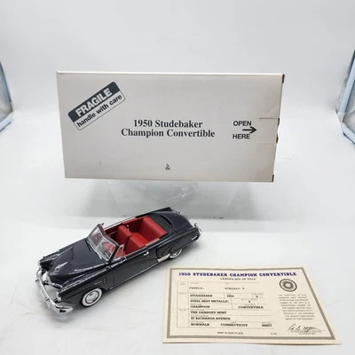 Danbury Mint 1/24 1950 Studebaker Champion Convertible Black New w/ Paperwork - Image 1 of 4
