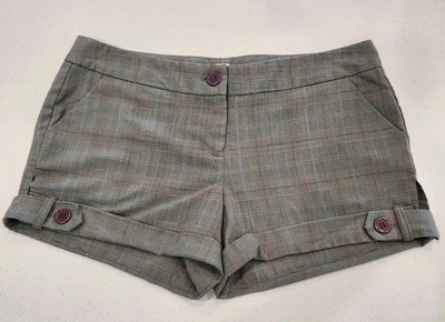 Pantalones Cortos Vintage Y2K Mujer Charolette Ruso Lino Algodón Rayas Carbón Talla 9 Foto 1 de 4