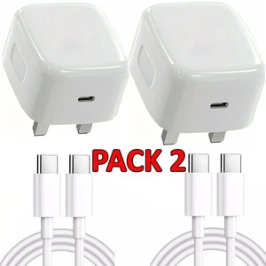 2 x Enchufe/Plomo Cargador Rápido PD Original USB-C para iPhone 17 Air 16e 16 15 Pro Max - Imagen 1 de 12