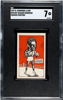 1947 D. CUMMINGS SON FAMOUS FIGHTERS SUGAR RAY ROBINSON 30 NRMT RC SGC 7 BOXING - Image 1 of 2