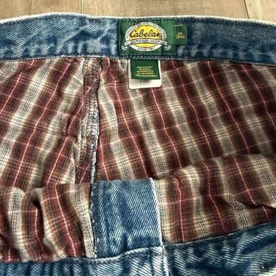 Cabela's Flannel Lined Jeans Insulated Denim 36 Long Blue Outdoor - Image 1 of 4
