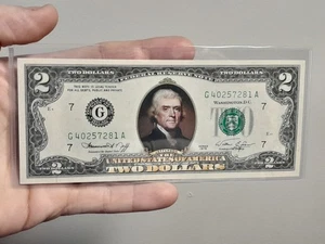 1976 Bicentennial TWO DOLLAR $2 Bill Uncirculated Currency COLORIZED 2-SIDED - Picture 1 of 8