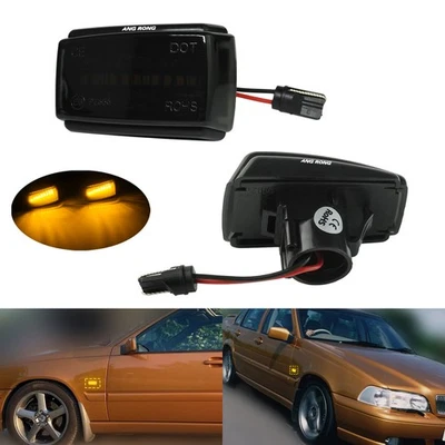 1 Paar Schwarz LED Blinkleuchte Blinker seitlich für 1997-2005 Volvo C70 MK I - Bild 1 von 4