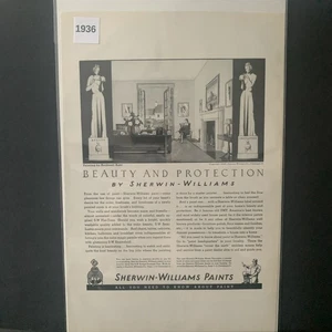 Vintage 1936 Sherwin Williams Paints Beauty and Protection Ad Advertisement - Picture 1 of 2