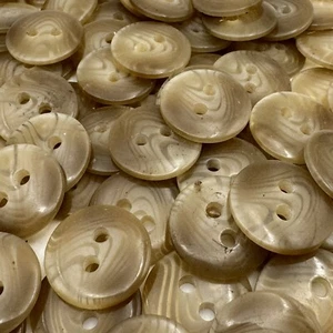 Lt. Brown/Tan/Natural Vintage 60's Look Poly Swirl Button 18mm, 23mm 2hole - Picture 1 of 6