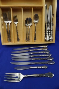 Oneida Community Satinique 25 Piezas Cena Ensalada Tenedor Cuchillos para Carne ++ - Imagen 1 de 14