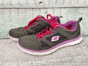 Skechers Comfort Flex Appeal Spring Fever Sz 8 Gray/Purple Sneakers - 11727/CCPR - Picture 1 of 16