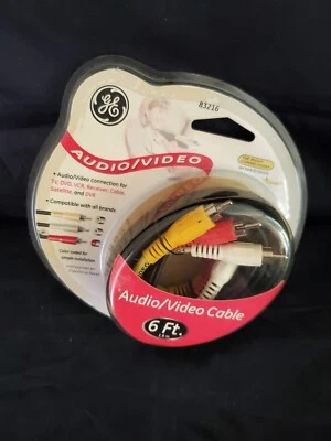 GE Audio/Video Cables f/TV, DVD, Receiver, Cable, Satellite, DVR 6ft. NEW IN BOX - Image 1 of 2