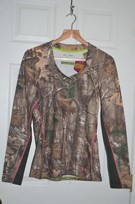 Under Armour Women’s ColdGear Infrared EVO V-Neck Camo L/S Shirt - M - NWT - Image 1 of 4