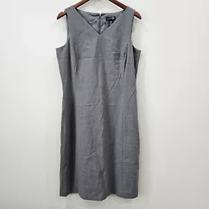 Ann Taylor Womens Wool Pencil Sheath Dress Size 12 Gray Sleeveless Office Career - Picture 1 of 8