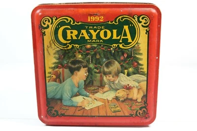 1992 Crayola Tin, Reproduction, Collectible, Vintage, Patina, Distressed - Image 1 of 4