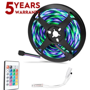 16.4ft RGB LED Strip Lights 2835 RGB IR Color Changing Remote for Rooms - Picture 1 of 19